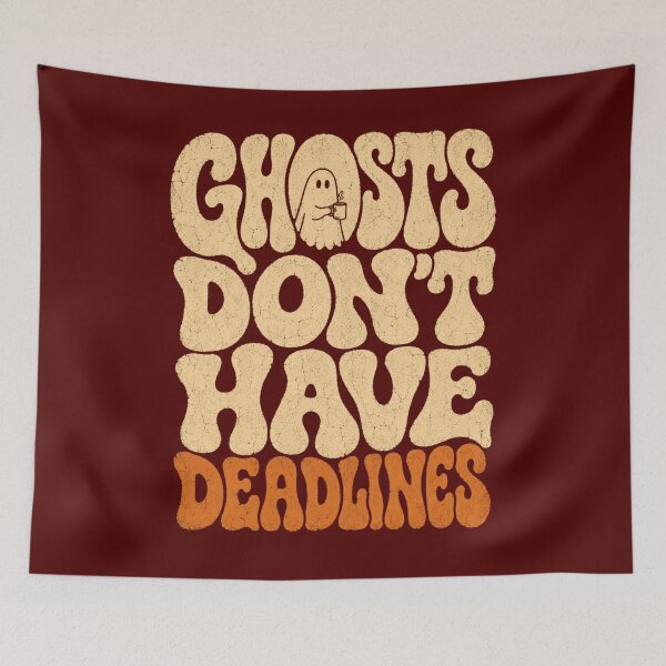 Item preview, Ghosts Dont Have Deadlines Funny Retro Halloween Shirt designed and sold by PhylonBoxx.