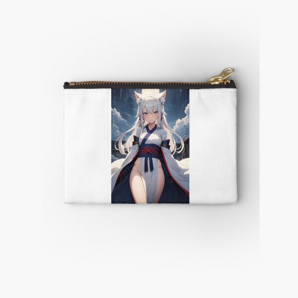 Item preview, White Hair Kitsune Anime Shrine Maiden Miko Art - Uchitsami Kyozume designed and sold by iloveanimechibi.