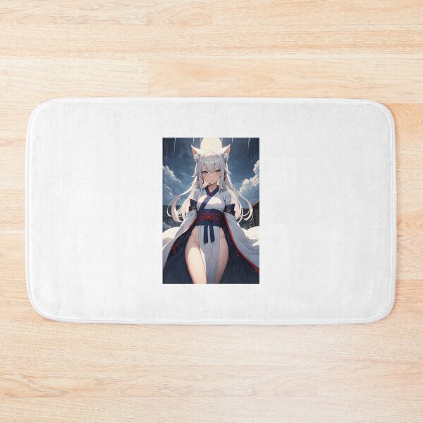 Item preview, White Hair Kitsune Anime Shrine Maiden Miko Art - Uchitsami Kyozume designed and sold by iloveanimechibi.