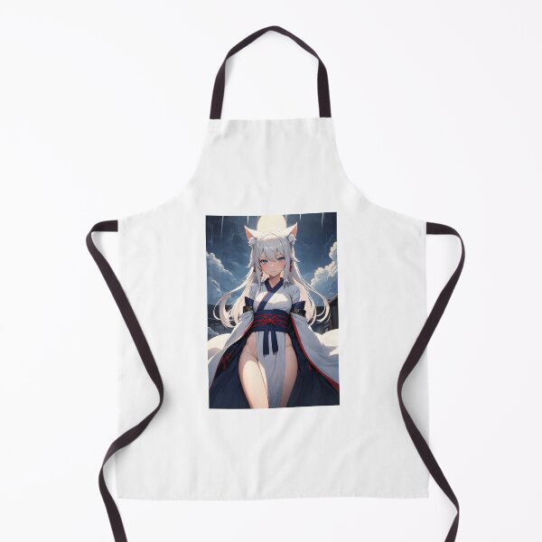 Item preview, White Hair Kitsune Anime Shrine Maiden Miko Art - Uchitsami Kyozume designed and sold by iloveanimechibi.