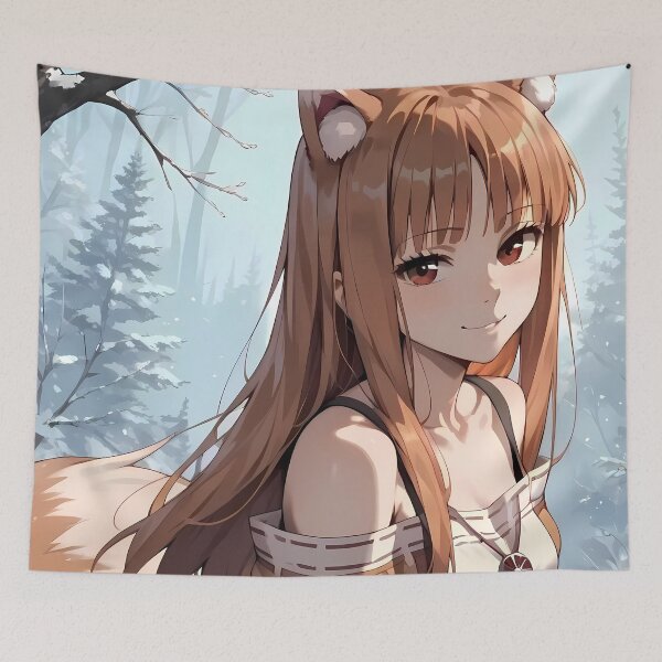 Item preview, Holo Spice And Wolf Winter Forest Traveler Portrait designed and sold by MicaheHaffner.