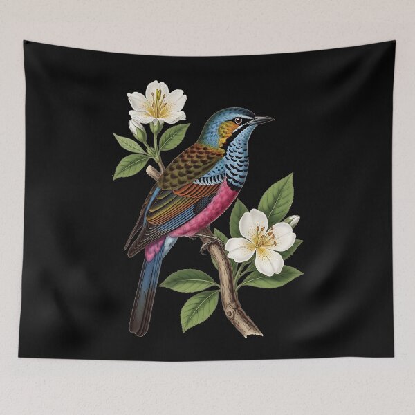 Item preview, Vintage Botanical Colorful Bird Tropical Nature designed and sold by UrbanPrts.