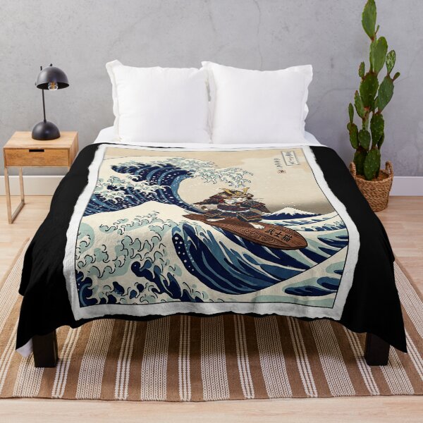 Item preview, Samurai Cat Riding Giant Ocean Wave In Vintage Ukiyoe Style designed and sold by titanlevi.