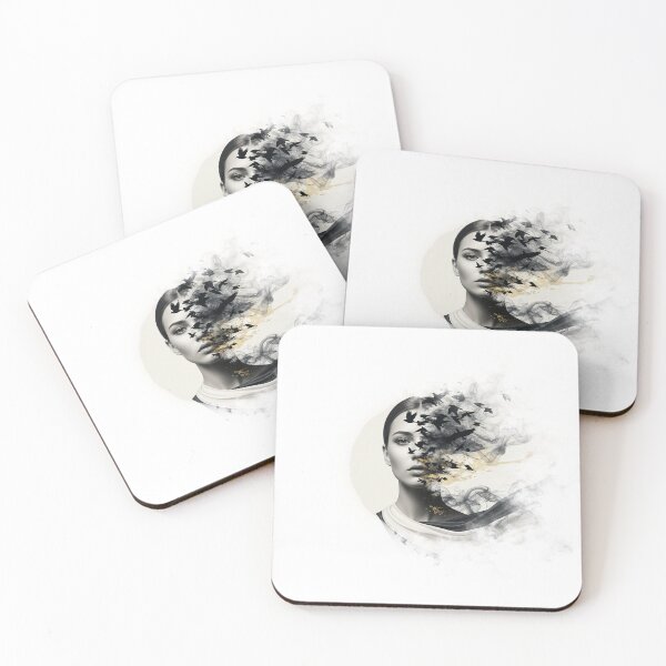 Item preview, Abstract Surreal Woman Face Birds Smoke Art Illustration designed and sold by Osmose-Studio.