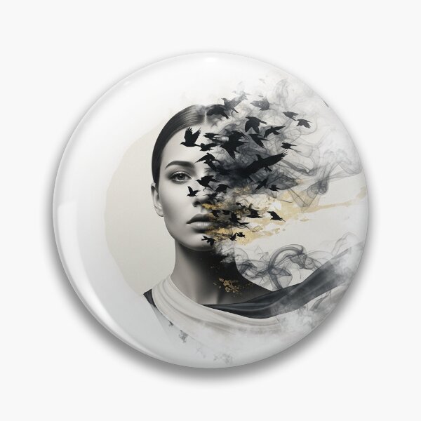 Item preview, Abstract Surreal Woman Face Birds Smoke Art Illustration designed and sold by Osmose-Studio.
