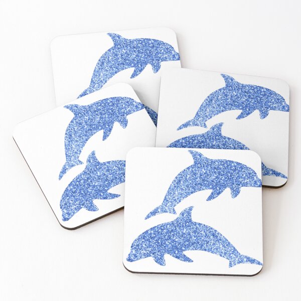 Item preview, Blue Glitter Crystal Dolphin Ocean Animal Sticker Art designed and sold by Rawafi Art Studio.
