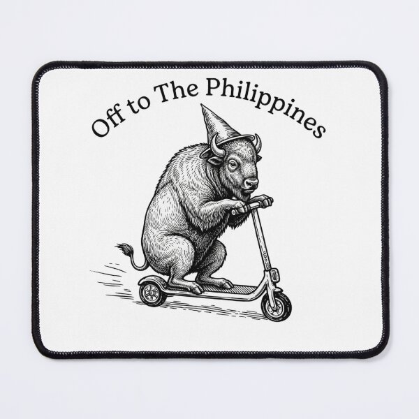 Item preview, Off to The Philippines Bison Riding a Scooter designed and sold by AbeeRedB.