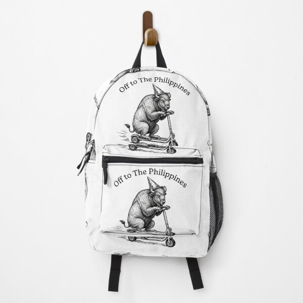 Item preview, Off to The Philippines Bison Riding a Scooter designed and sold by AbeeRedB.