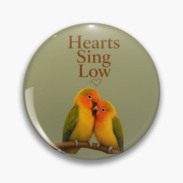 Item preview, Hearts Sing Low, Romantic Lovebird Golden Aesthetic Design designed and sold by JagrDesigns.