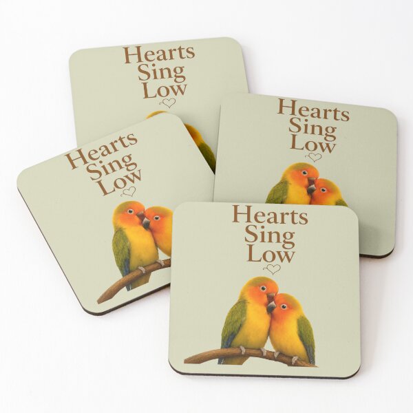 Item preview, Hearts Sing Low, Romantic Lovebird Golden Aesthetic Design designed and sold by JagrDesigns.