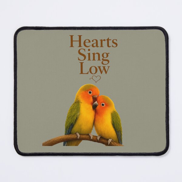 Item preview, Hearts Sing Low, Romantic Lovebird Golden Aesthetic Design designed and sold by JagrDesigns.