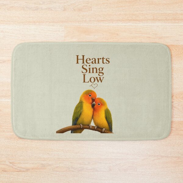 Item preview, Hearts Sing Low, Romantic Lovebird Golden Aesthetic Design designed and sold by JagrDesigns.