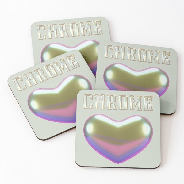 Item preview, Y2K Metallic Liquid Chrome Heart Art Design designed and sold by Rawafi Art Studio.