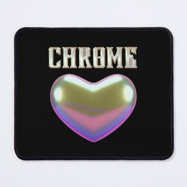 Item preview, Y2K Metallic Liquid Chrome Heart Art Design designed and sold by Rawafi Art Studio.
