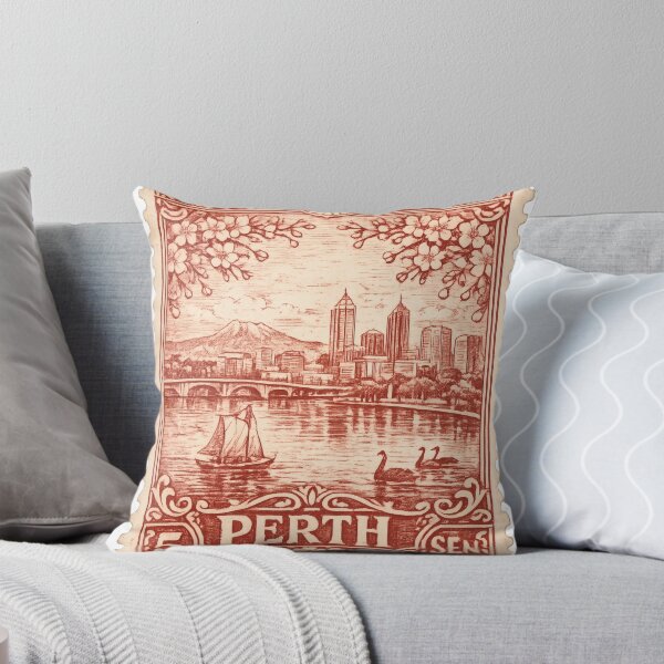 Item preview, Vintage Perth Stamp Illustration | Retro Scottish Postage Art | River Tay Heritage Gateway Travel Design of Scotland designed and sold by PaintedPixels01.