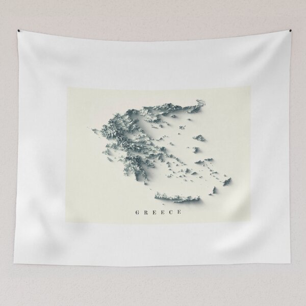 Item preview, Greece Shaded Relief Map 3D digitally rendered designed and sold by ThinkAboutMaps.