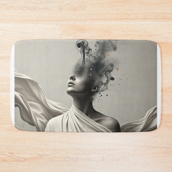 Item preview, Abstract Surreal Woman Face Exploding Smoke Art Illustration designed and sold by Osmose-Studio.