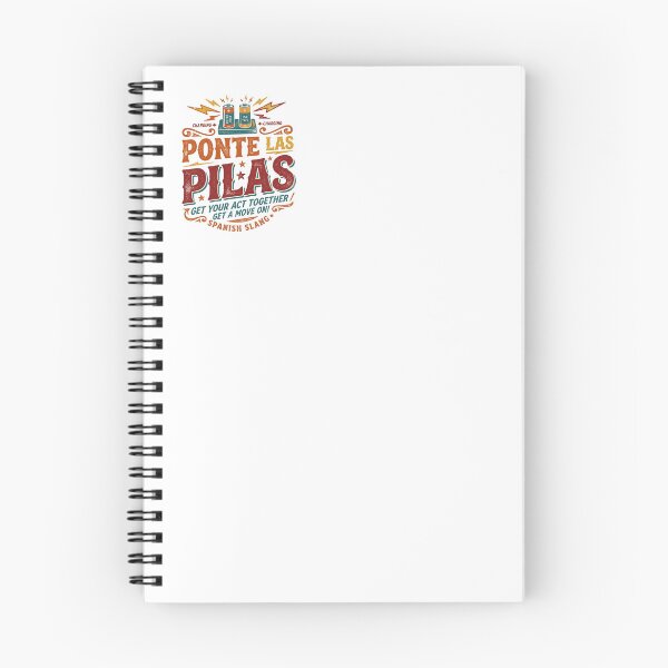 Item preview, Ponte Las Pilas Spanish Phrase Slang Retro Motivation designed and sold by PictoVibe.