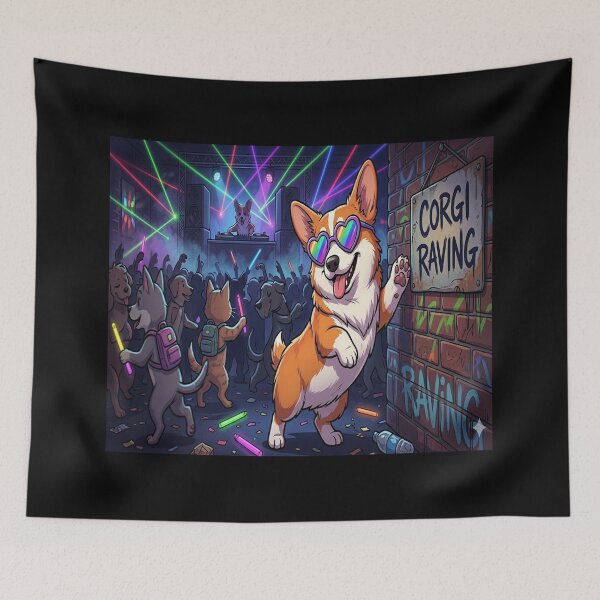 Item preview, Corgi Nightclub Raver designed and sold by ClaussShop.