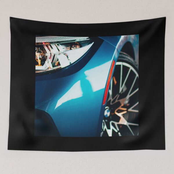Item preview, Hyper-Realistic Blue Supercar Detail | Sleek Metallic Reflections designed and sold by Rawafi Art Studio.