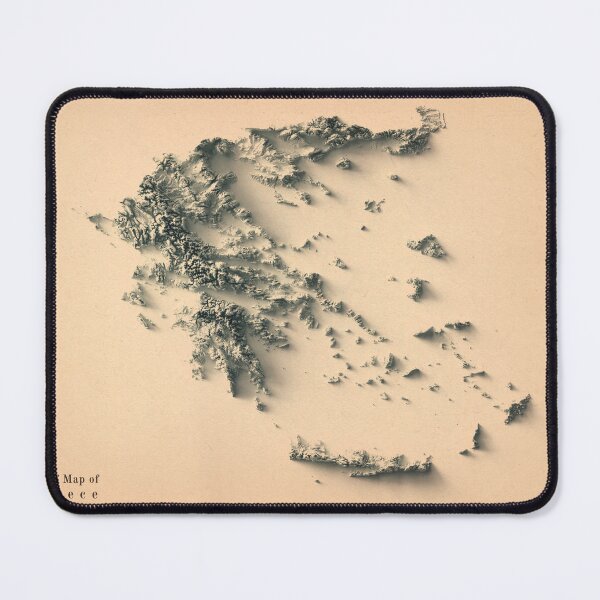Item preview, Greece Shaded Relief Map 3D digitally rendered designed and sold by ThinkAboutMaps.