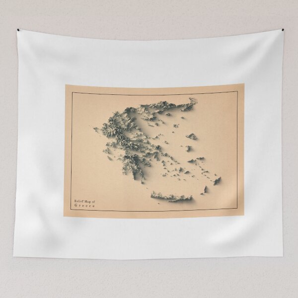 Item preview, Greece Shaded Relief Map 3D digitally rendered designed and sold by ThinkAboutMaps.