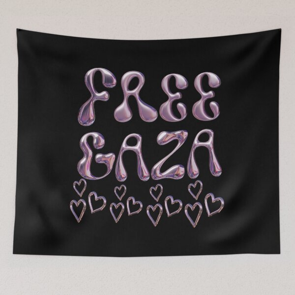 Item preview, Free Gaza Metallic Chrome | Palestinian Freedom | Hope Hearts designed and sold by Rawafi Art Studio.