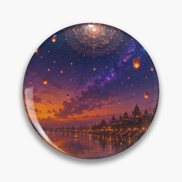 Item preview, Cosmic Diwali Series | Celestial Lantern Festival Night Artwork designed and sold by Homyar.