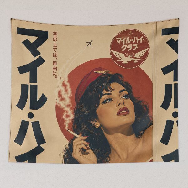 Item preview, Retro Japanese Airline Femme Fatale Art designed and sold by obstinator.