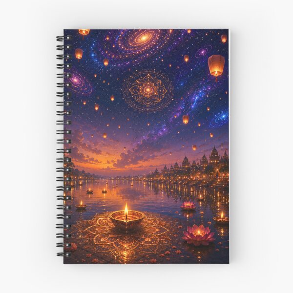 Item preview, Cosmic Diwali Series | Celestial Lantern Festival Night Artwork designed and sold by Homyar.