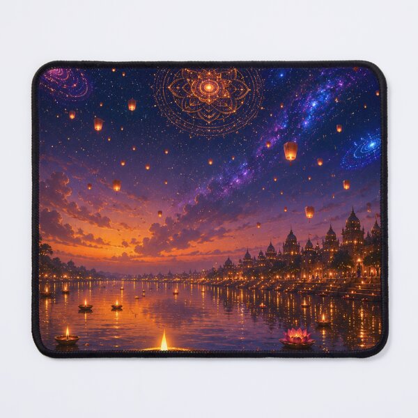 Item preview, Cosmic Diwali Series | Celestial Lantern Festival Night Artwork designed and sold by Homyar.