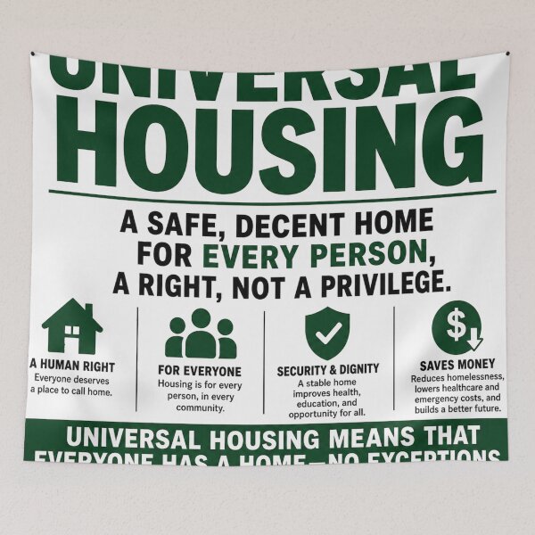 Item preview, Universal Housing T-Shirt with description  designed and sold by SociProgress.
