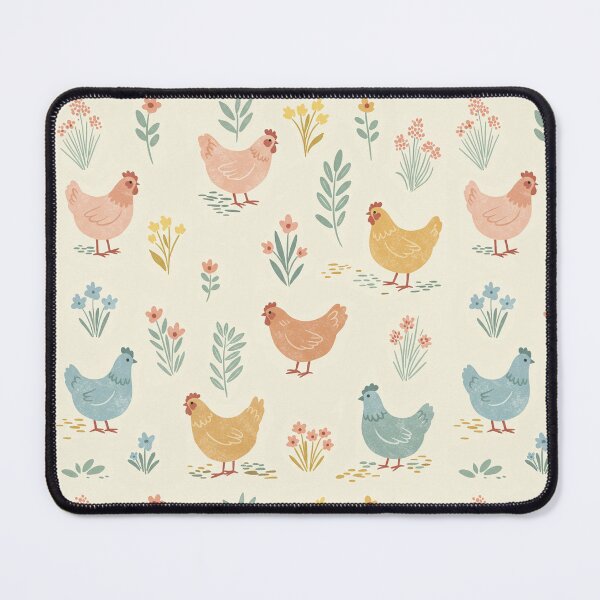 Item preview, Pastel Farm Chickens with Wildflowers 2 designed and sold by Pasteltone.