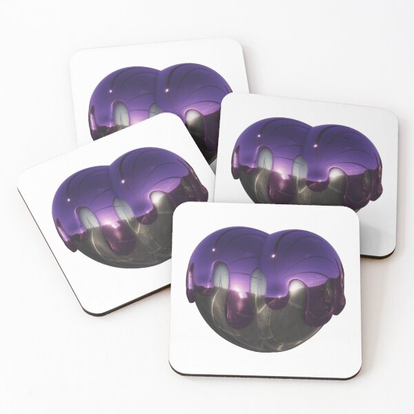 Item preview, Purple Liquid Chrome Heart Metallic Cyber Y2K Aesthetic designed and sold by Rawafi Art Studio.