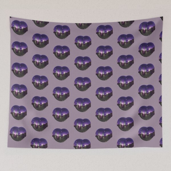 Item preview, Purple Liquid Chrome Heart Metallic Cyber Y2K Aesthetic designed and sold by Rawafi Art Studio.