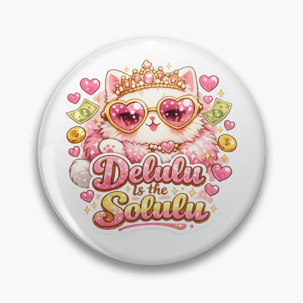 Item preview, Delulu Cat Sticker Kawaii Gen Z Meme Aesthetic for Chaotic Besties & Main Character Energy designed and sold by CutePrintCorner.