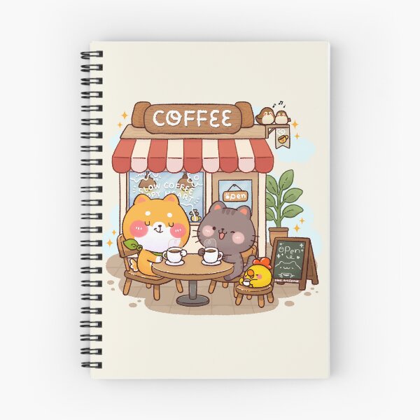 Item preview, Slow Coffee Happy Heart – Cute Shiba Inu Coffee Shop Illustration designed and sold by NasDoodleArt.