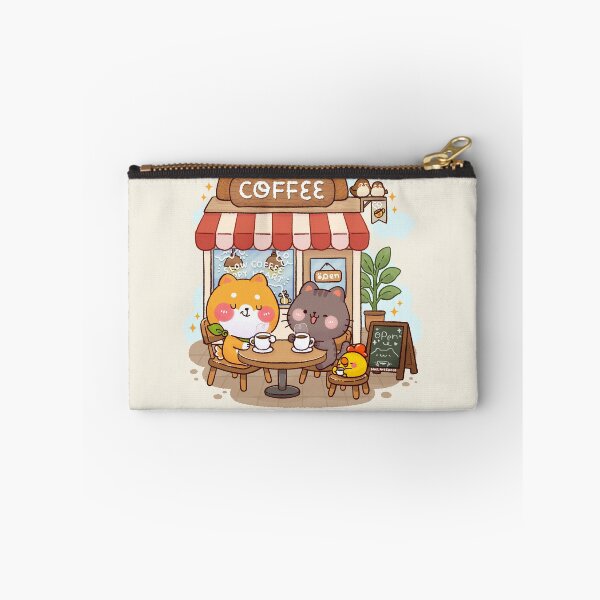Item preview, Slow Coffee Happy Heart – Cute Shiba Inu Coffee Shop Illustration designed and sold by NasDoodleArt.
