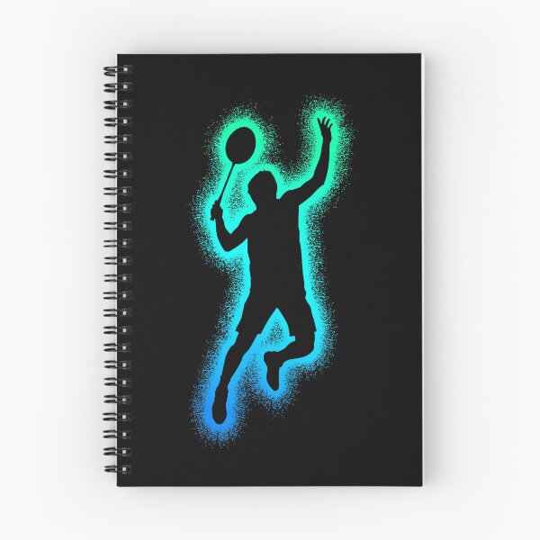 Item preview, Neon Badminton Player Silhouette With Electric Shuttle Smash Energy designed and sold by allistermariam.