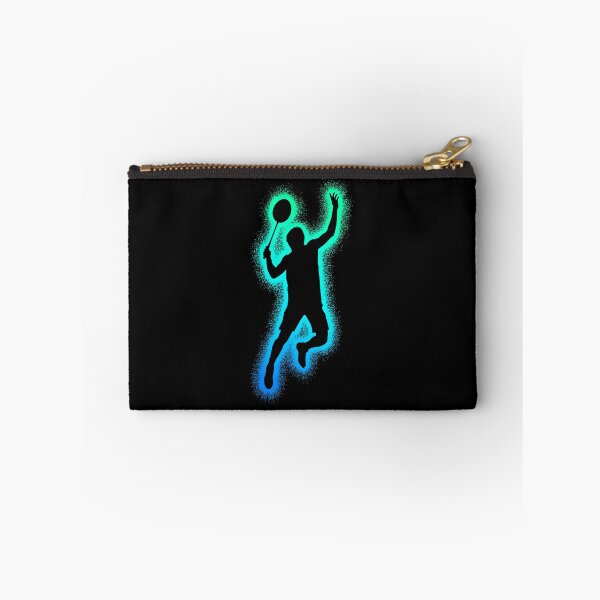Item preview, Neon Badminton Player Silhouette With Electric Shuttle Smash Energy designed and sold by allistermariam.