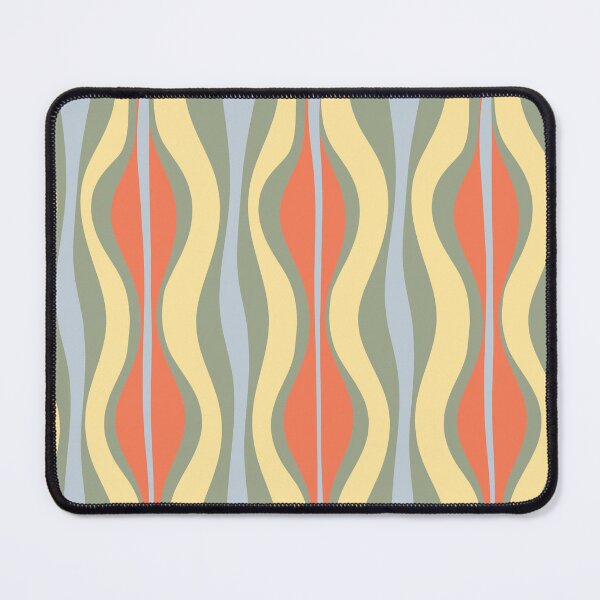 Item preview, Mid Century Modern Abstract Hourglass Pattern Sage Persimmon Butter Yellow Ice Blue designed and sold by kierkegaard.
