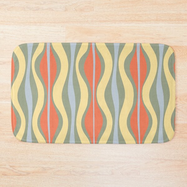 Item preview, Mid Century Modern Abstract Hourglass Pattern Sage Persimmon Butter Yellow Ice Blue designed and sold by kierkegaard.