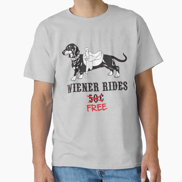 Aperçu de l'œuvre Weiner Rides Free - Teckel créée et vendue par LemonRindDesign.