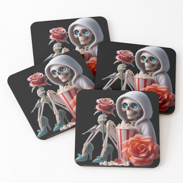 Item preview, Aesthetic Skeleton Movie Night with Rose designed and sold by LujziWorld.