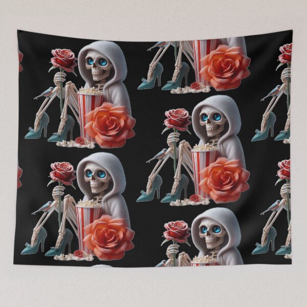 Item preview, Aesthetic Skeleton Movie Night with Rose designed and sold by LujziWorld.