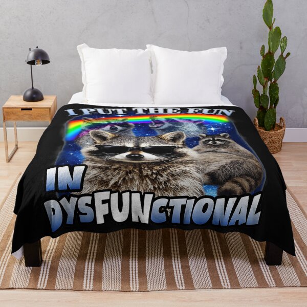 Item preview, I Put The Fun In Dysfunctional Funny Raccoon Rainbow Meme designed and sold by Masonixem.