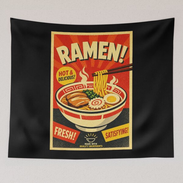 Item preview, Retro Ramen Bowl Poster With Bold Japanese Street Food Style designed and sold by eliramaison.