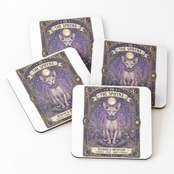 Item preview, Mystic Sphynx Cat Tarot Card Celestial Occult designed and sold by PictoVibe.