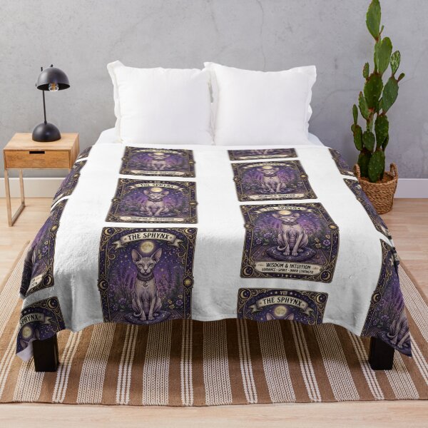 Item preview, Mystic Sphynx Cat Tarot Card Celestial Occult designed and sold by PictoVibe.