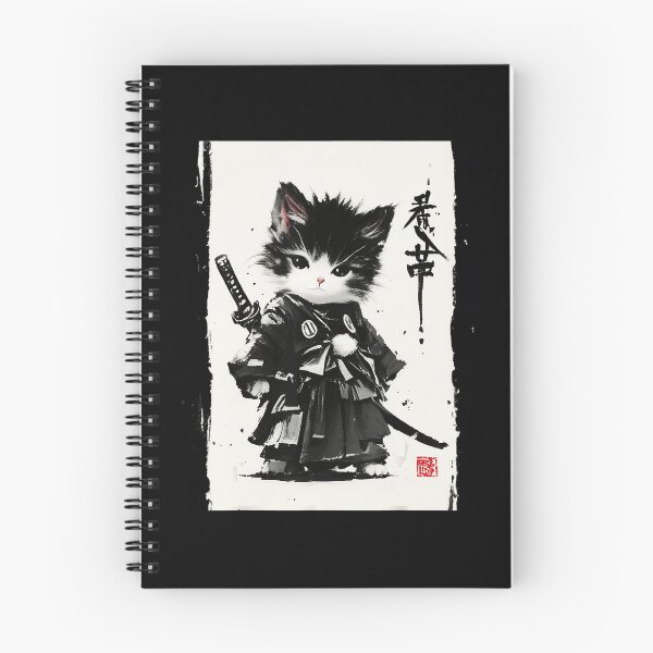 Item preview, Minimal Samurai Cat Ink With Cute Japanese Warrior Style designed and sold by titanlevi.